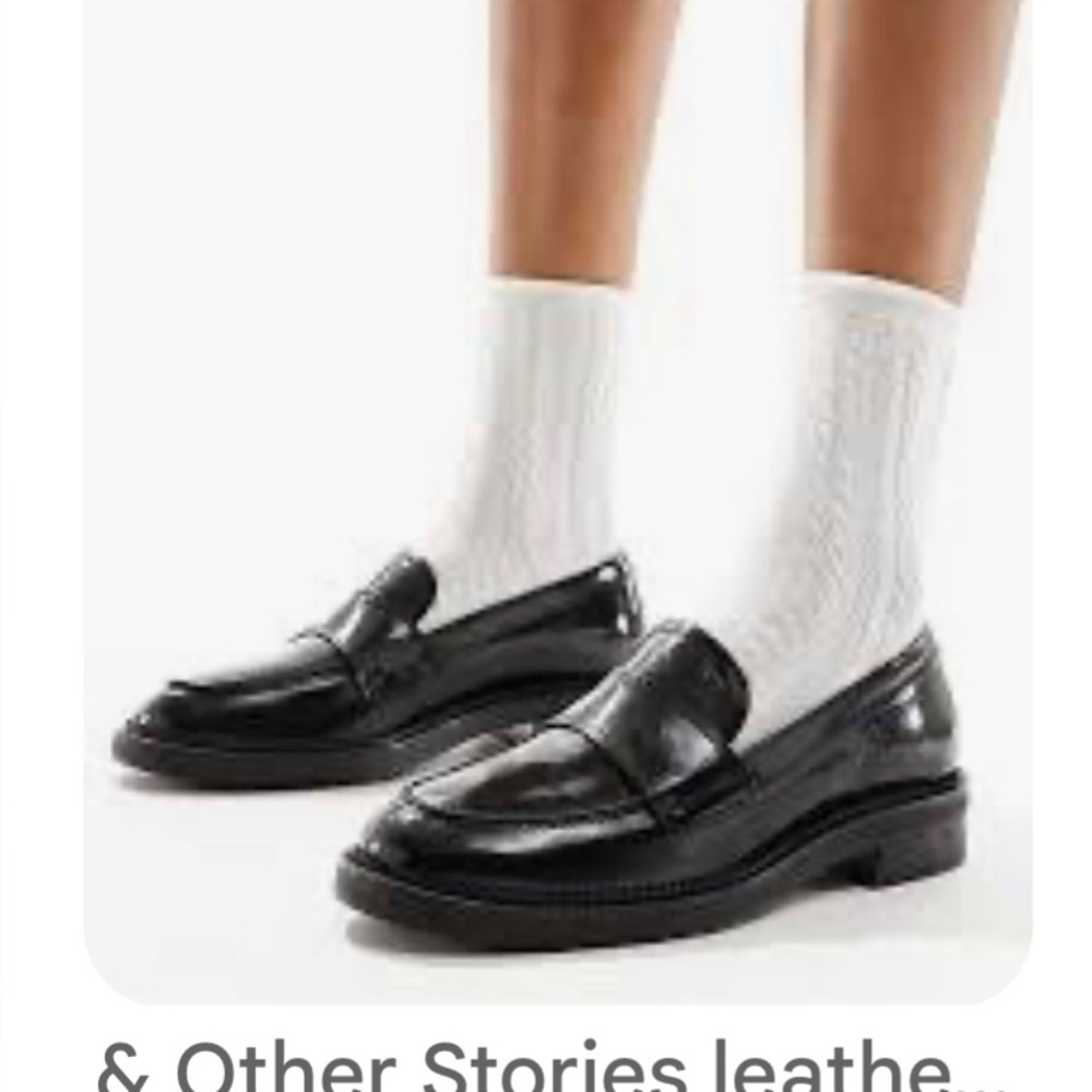 & Other Stories Shiny Black Loafers